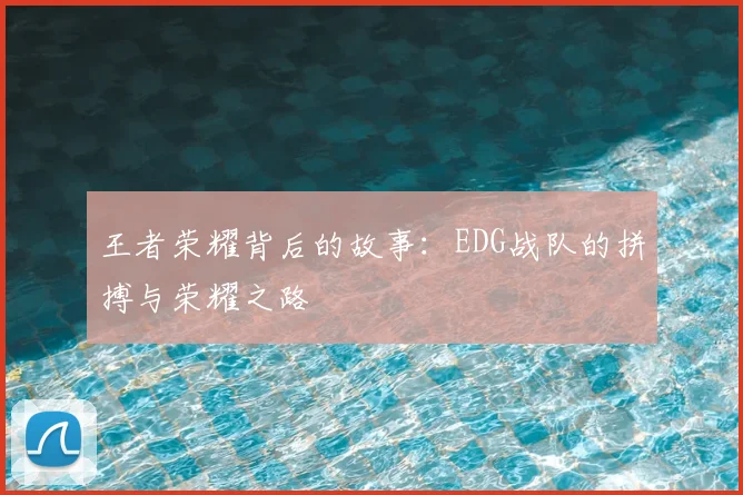 王者荣耀背后的故事：EDG战队的拼搏与荣耀之路